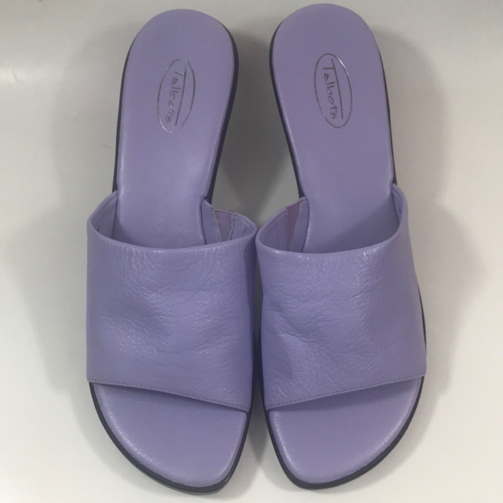 COPY - Talbots lilac leather slides, size 9, NWT